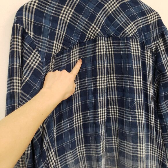 J Jill Women Button Up Ombre Plaid Top Size 3X Long Sleeve Casual Country Office - Picture 3 of 13